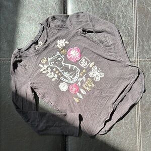 Jumping Beans - Long Sleeve Top Cat & Floral Design